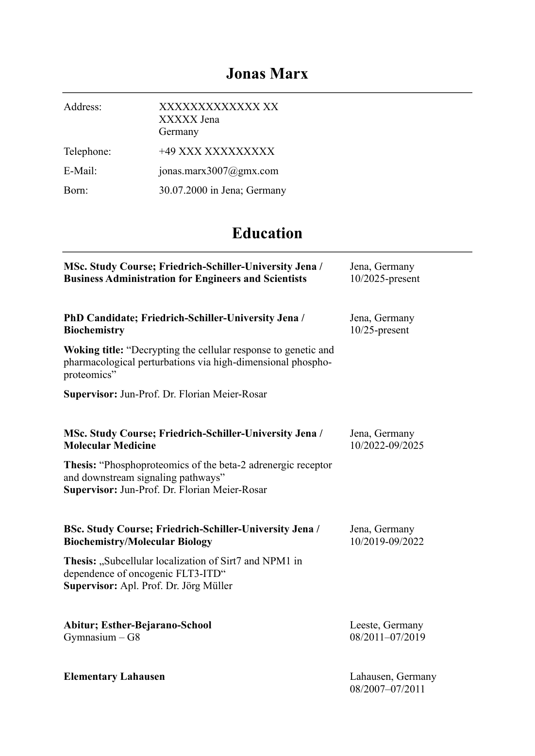 CV page 1